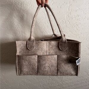 Tan Felt Diaper Caddy